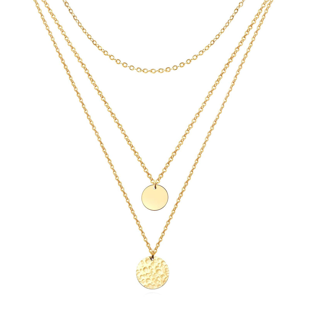 Golden Harmony Layered Necklace, 18K Gold Plated Steel