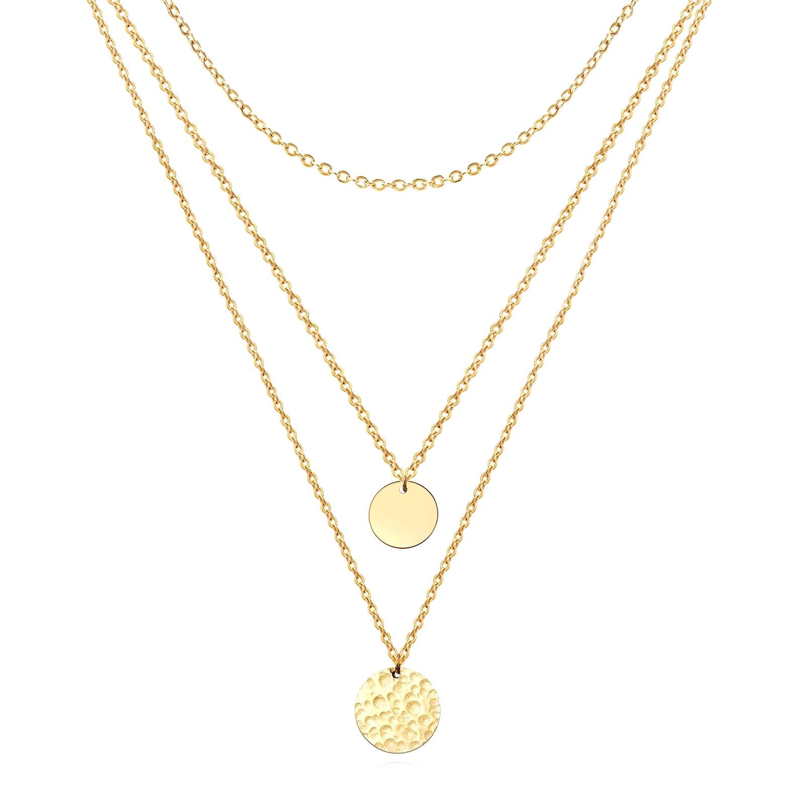 Golden Harmony Layered Necklace, 18K Gold Plated Steel