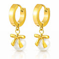 Pearl Bow Hoops