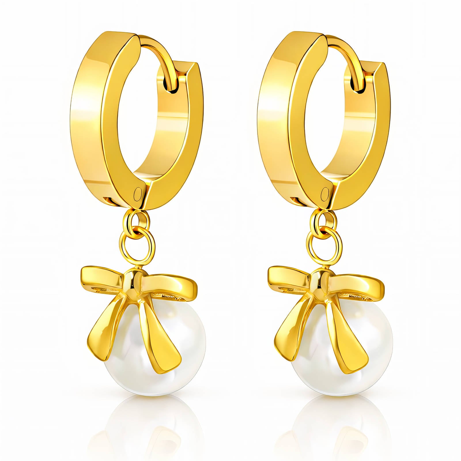 Pearl Bow Hoops