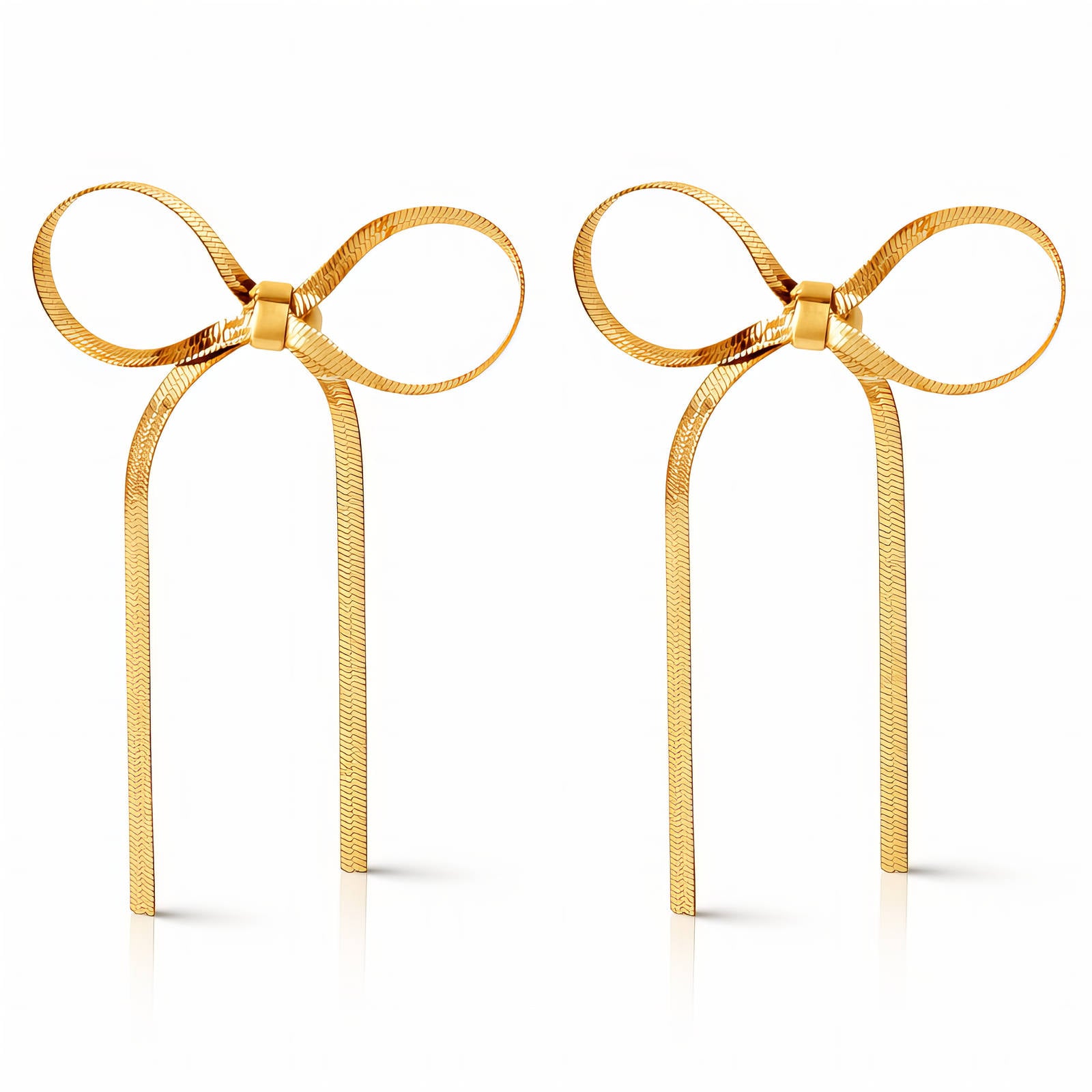 Belle Bow Earrings, 18K Gold Plated Steel