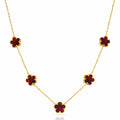 Red Flower Meadow Necklace
