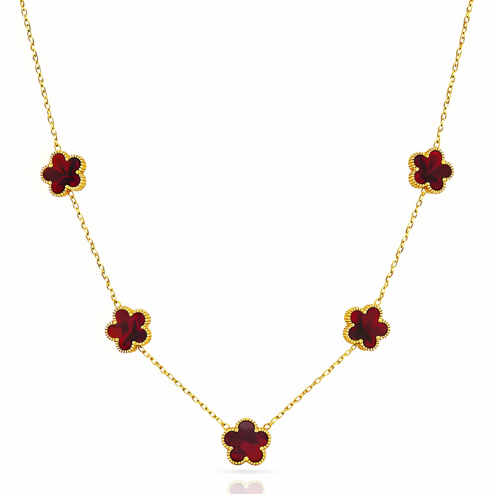Red Flower Meadow Necklace